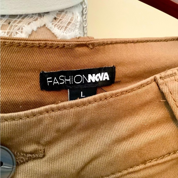Fashion Nova Kalley Cargo Pants Q707C Tan L‎ - Picture 5 of 7